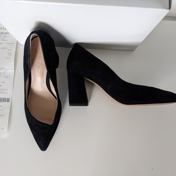 1. STATE pumps, black velour, sz 6.5 - Picture 2 of 3